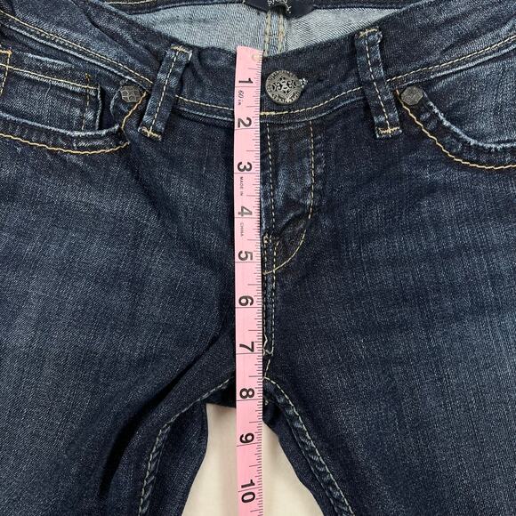 Silver Aiko Dark Wash Low-Rise Skinny Jeans W28/L29 - Picture 6 of 10